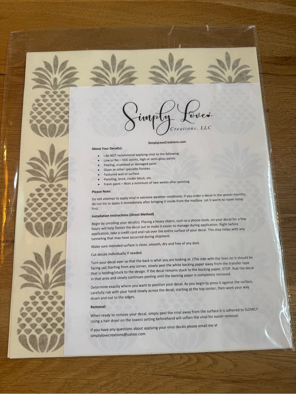 Simply Love Creations Pineapple wall Decal Sheet in Taupe